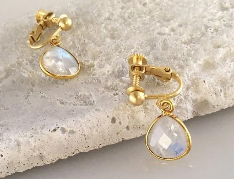 Labradorite ◇ Clip-On/ Earrings - Earrings & Clip-ons - Gemstone 