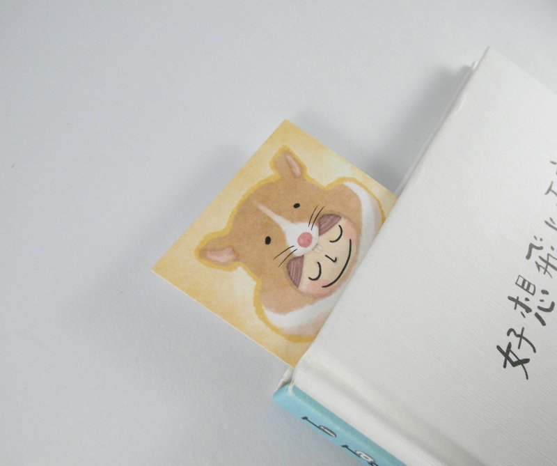 Dress animal series: eat rat illustration small card bookmark - การ์ด/โปสการ์ด - กระดาษ สีทอง