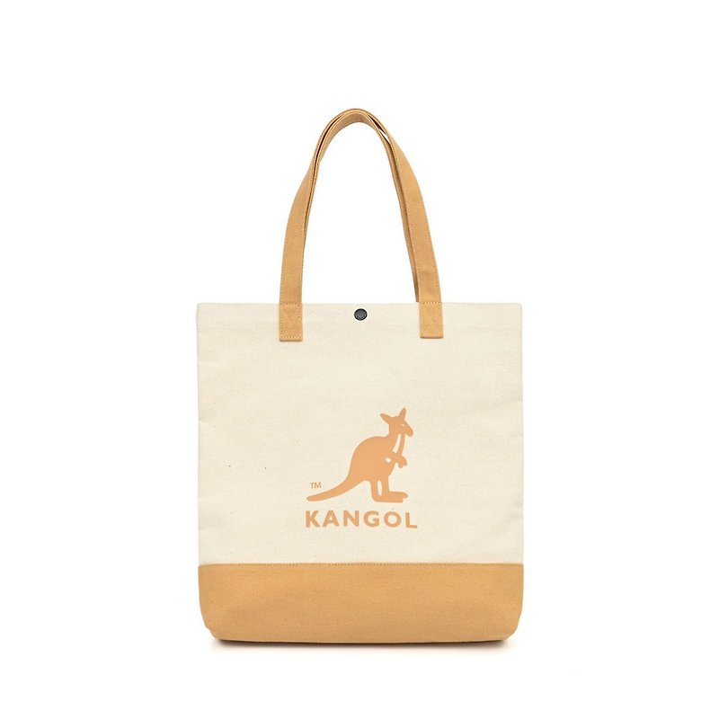[KANGOL] Canvas color matching kangaroo tote bag - Khaki - Messenger Bags & Sling Bags - Cotton & Hemp Khaki