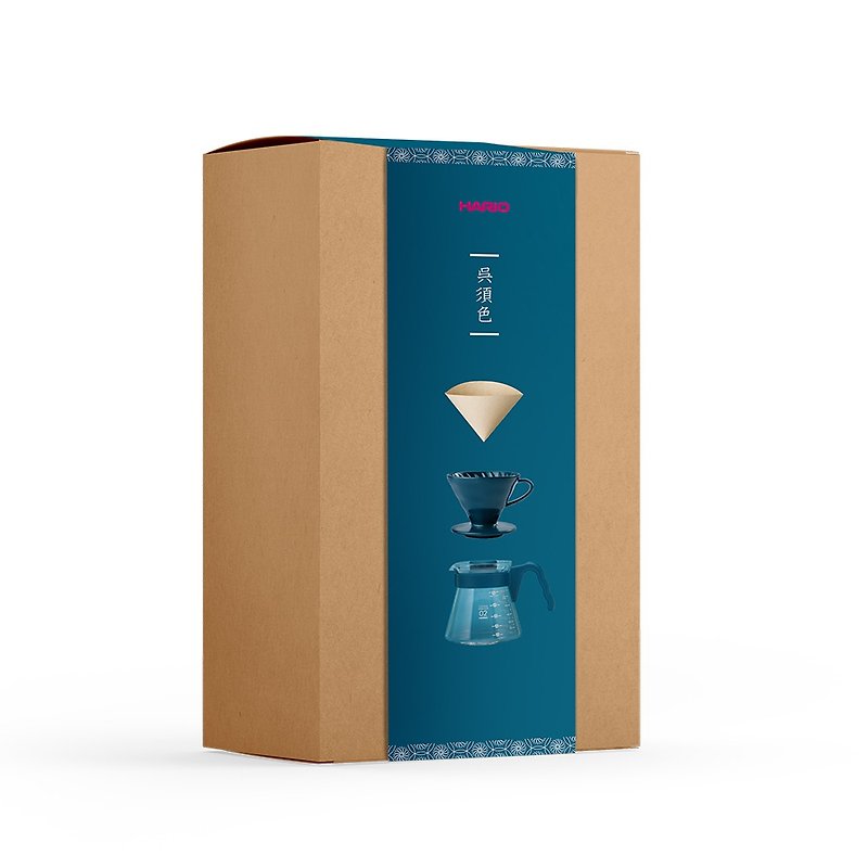 V60 Wuxu Color 02 Magnet Filter Cup Coffee Maker Set - เครื่องทำกาแฟ - เครื่องลายคราม สีน้ำเงิน