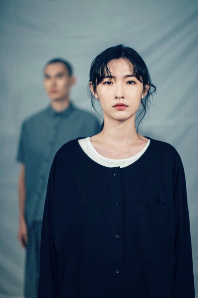 52赫茲 前口袋上衣 (黑/白) Organic Cotton - 女大衣/外套 - 棉．麻 黑色