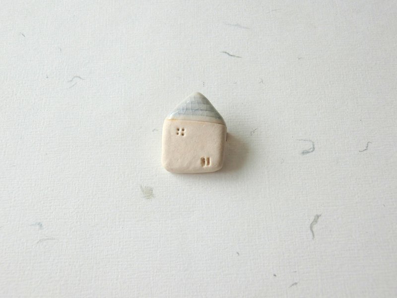 Ceramic brooch / pin - House / Home/ Sweet / Couple - Brooches - Pottery Blue