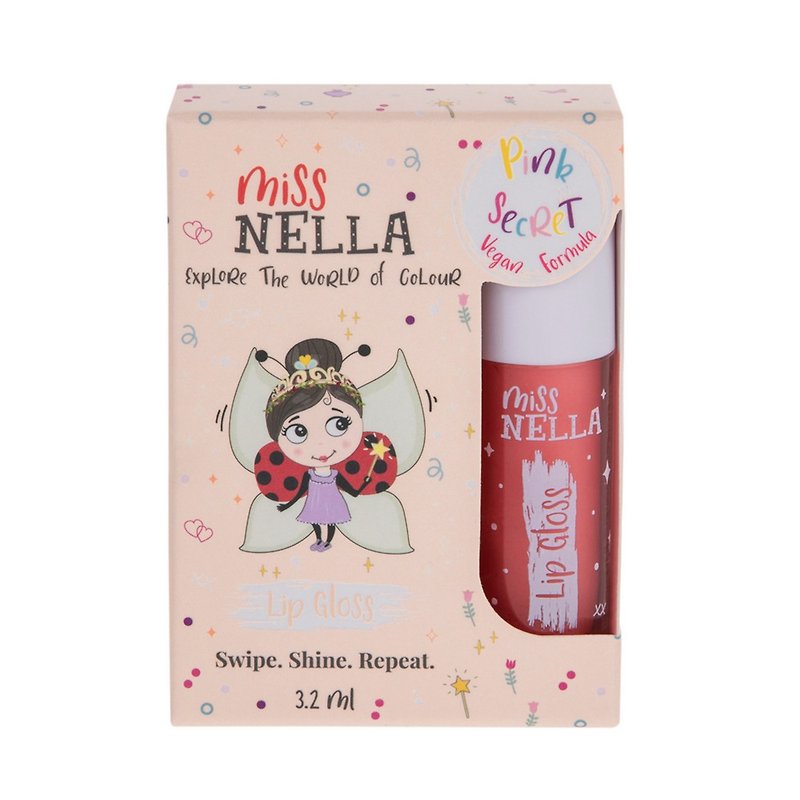 British [Miss NELLA] Children's Lip Gloss-Peach Chiffon - Lip & Cheek Makeup - Other Materials Red