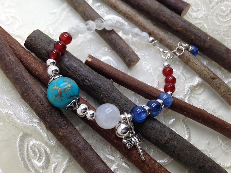 Natural stone bracelet - a series revel - สร้อยข้อมือ - วัสดุอื่นๆ สีน้ำเงิน