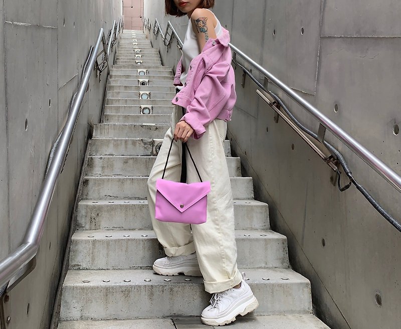 Romantic Lilac-Envelope Bag - Messenger Bags & Sling Bags - Polyester Pink