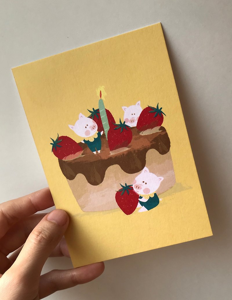 Blessings from a small cake | postcard | birthday card | Birthday card - Cards & Postcards - Paper Multicolor