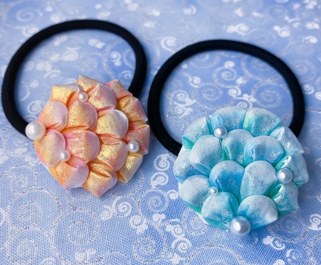 水生金魚 細工布花夏日金魚姬與人魚姬髮圈橡筋 設計館tsumami髮花癲 髮飾 Pinkoi