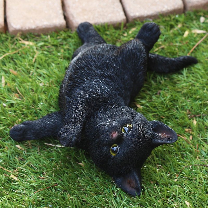Devalier ca118bk [Genuine Product] Cat Figurine Black Cat Resin Gift Cute Birthday Present - ของวางตกแต่ง - เรซิน สีดำ
