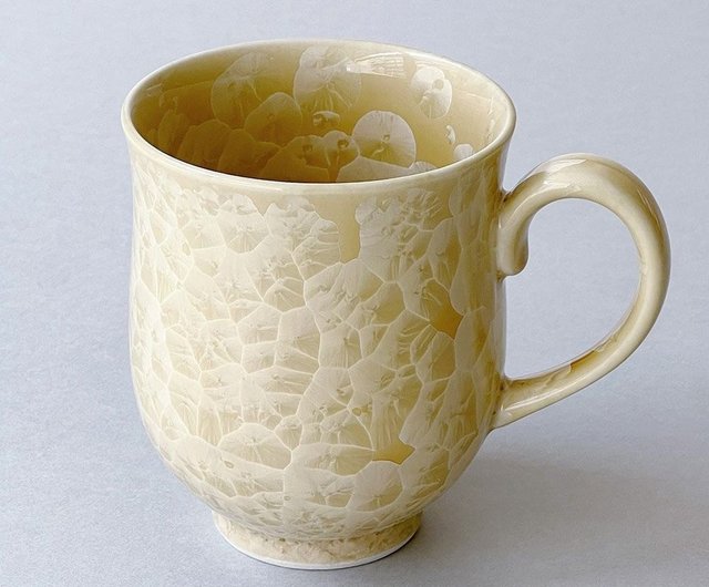 Pair mugs, with flower crystals, gold and silver store Touan Kiln made in Japan Kyoto ceramic