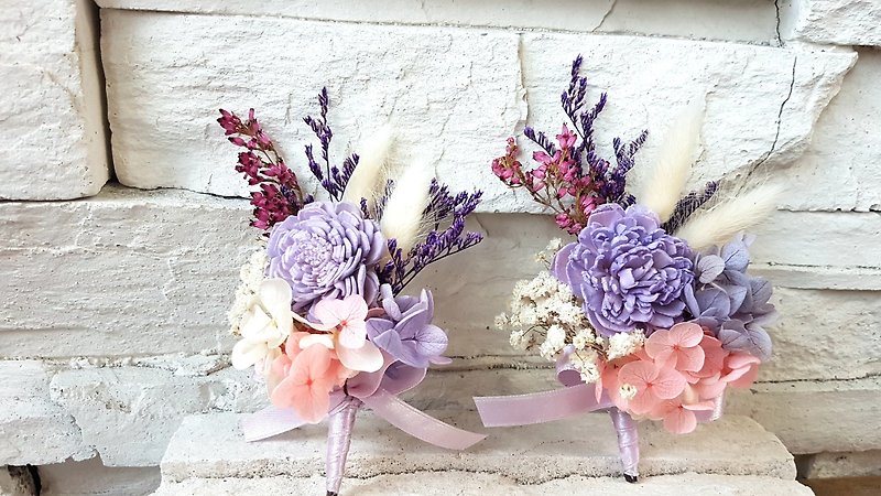 Haizang Design│Mitiya. Moonlight Nocturne Dry Flower Corsage - Corsages - Plants & Flowers Purple