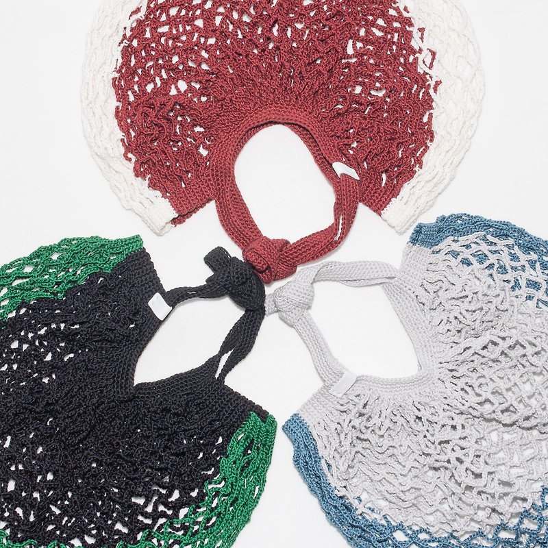 OBJ manual mesh woven bag of fruit and vegetables - กระเป๋าถือ - ผ้าฝ้าย/ผ้าลินิน หลากหลายสี