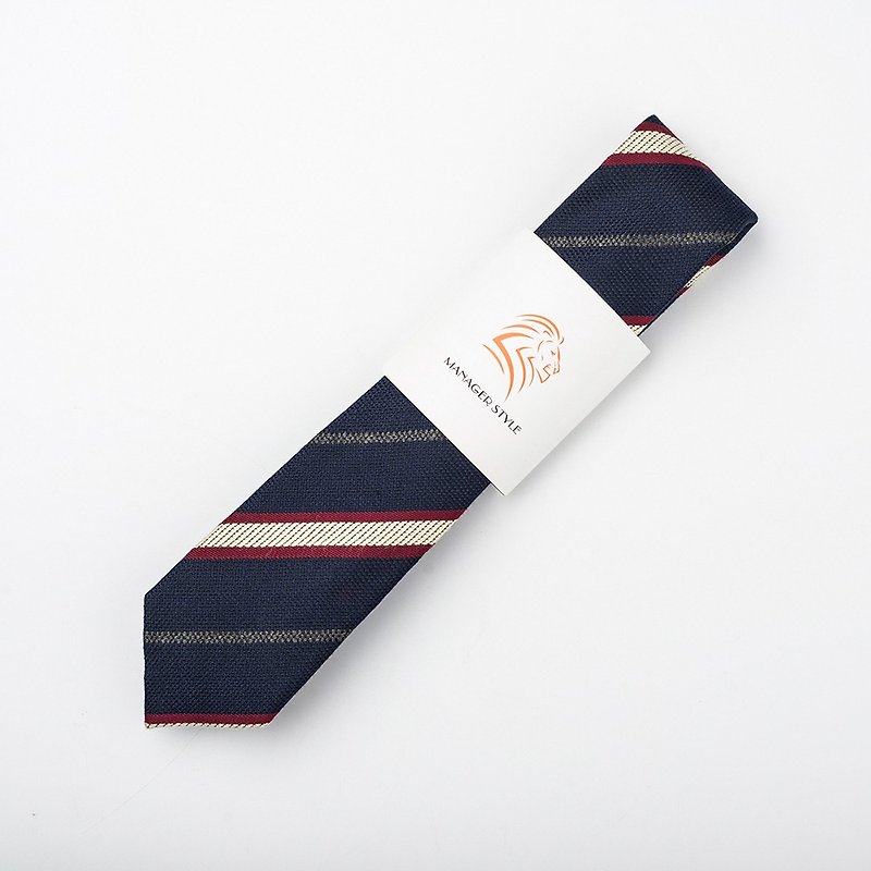 C0729-7 - 領帶/領帶夾 - 棉．麻 藍色
