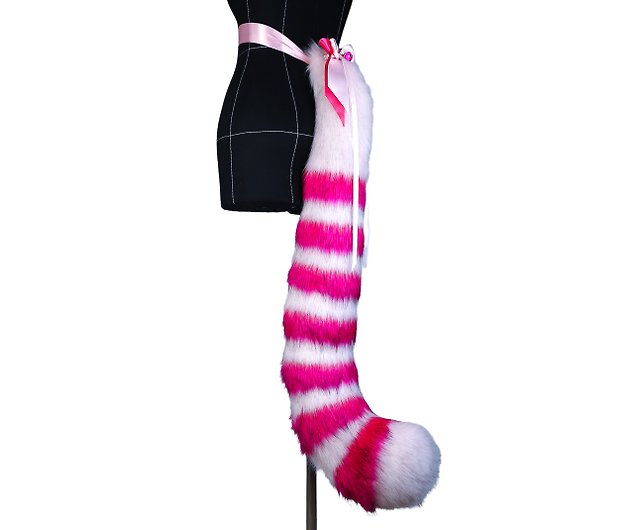 Medium Baby Pink Fox Tail with Glowing Tip: Ready to Ship | Aetherwears