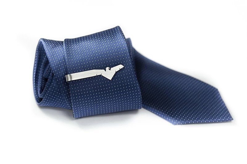 动物领带夹, 新郎领带夹, 个性化领带夹 领带夹刻字母 银色领带夹 - 領呔/呔夾 - 純銀 銀色