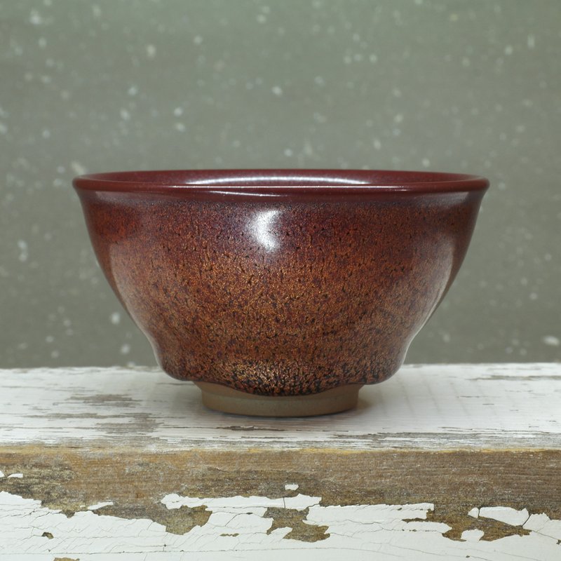 鐵釉斜腹撇口小盞 品茶杯 手作陶器 茶道具 - 茶壺/茶杯/茶具 - 陶 