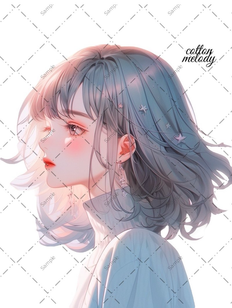 original sticker no.600A 人物ステッカー オリジナルステッカー 人物ステッカー 女の子ステッカー オリジナル人物ステッカー - 貼紙 - 紙 