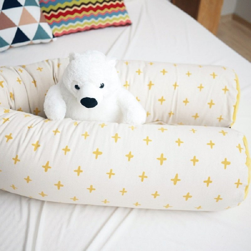 175cm/Korean Kangaruru anti-drop guardrail bed padded cushion [ray small cross] - Kids' Furniture - Cotton & Hemp Yellow