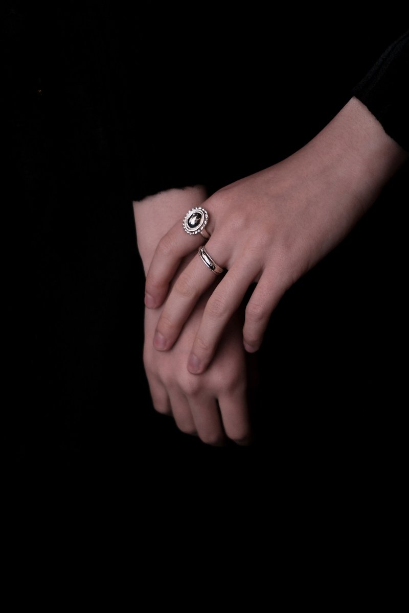 925 sterling silver hand-engraved ring/Shams - แหวนทั่วไป - เงินแท้ 