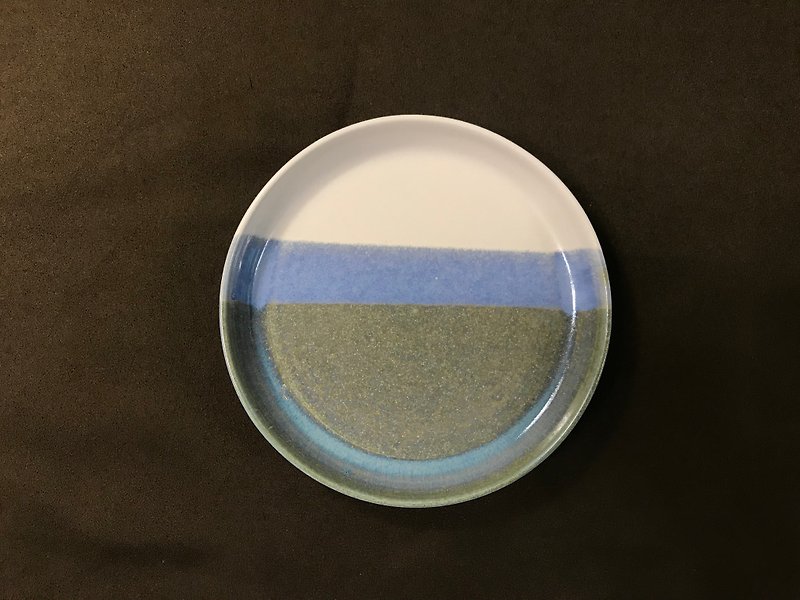 Tricolor snack plate / blue green - Plates & Trays - Porcelain Blue