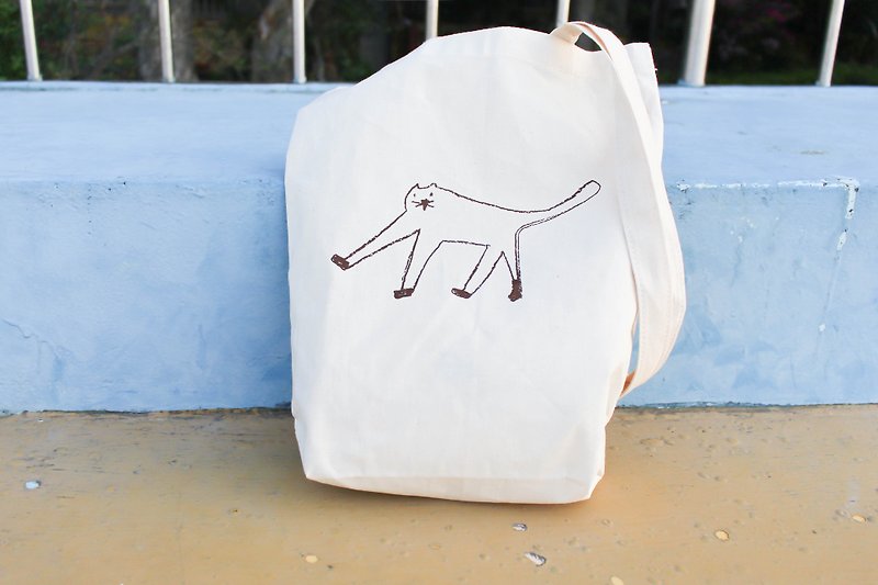 Canvas Bag - Get Out - กระเป๋าแมสเซนเจอร์ - ผ้าฝ้าย/ผ้าลินิน ขาว