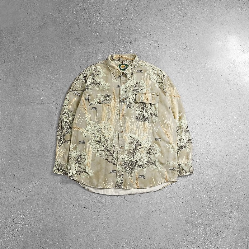 Vintage Shirt 圖騰襯衫 - Men's Shirts - Wool Khaki