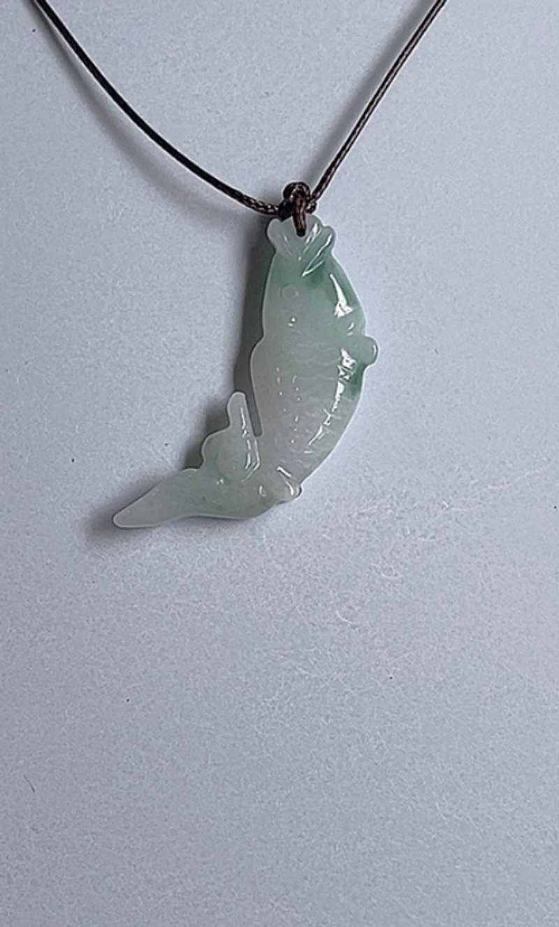 【祈福II平安】翡翠魚項鏈II緬甸玉項鍊無優化A貨翡翠玉項鍊 - 項鍊 - 玉石 