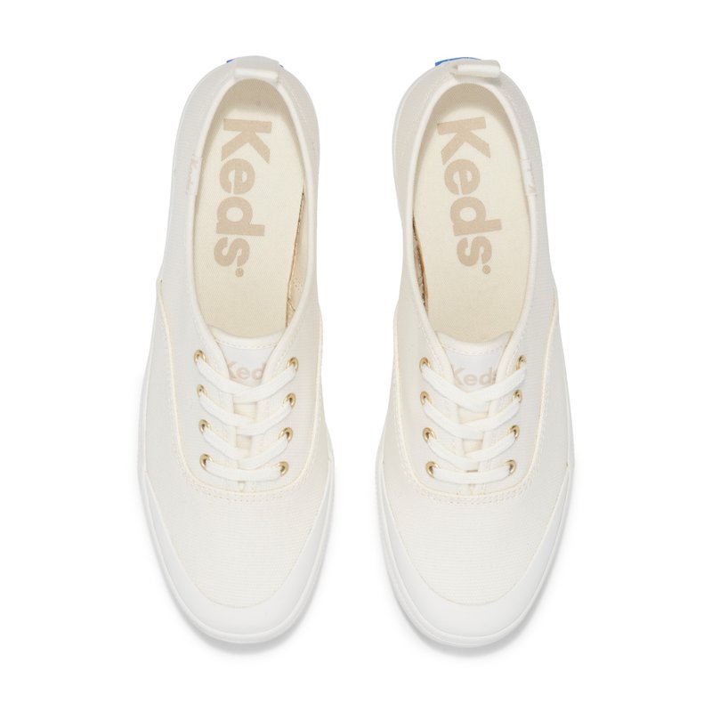 [Opening Celebration] KEDS CHAMPION Classic Retro Water-Repellent White Shoes WF67984 - รองเท้าลำลองผู้หญิง - วัสดุอื่นๆ 