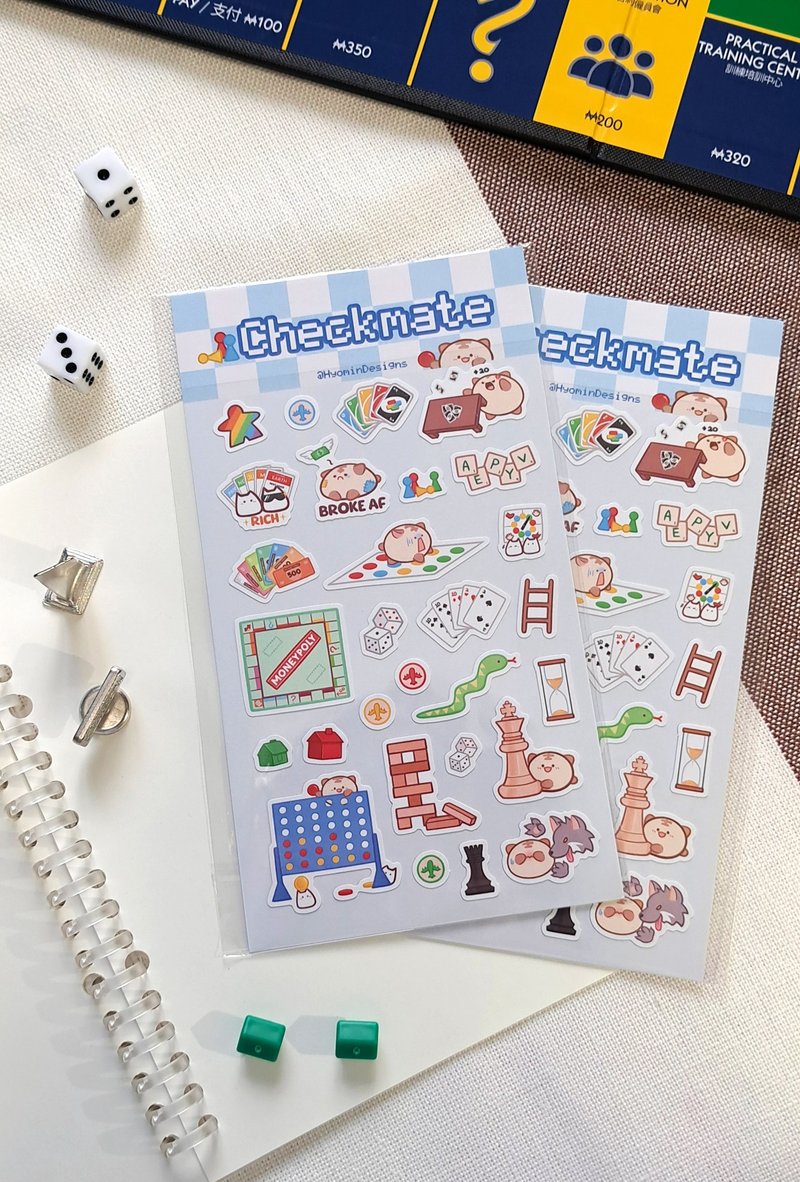 【Pi the hamster】Checkmate Sticker Sheet - สติกเกอร์ - กระดาษ 