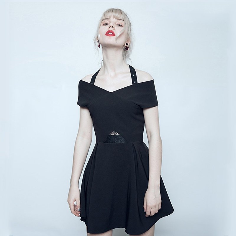 Gothic V-neck dress