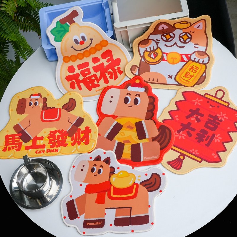 馬年喜慶創意滑鼠墊電競游戲辦公大滑鼠墊滑鼠墊 - 滑鼠墊 - 橡膠 