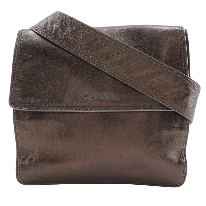 【日本直送】シャネル CHANEL ワンショルダー ショルダーバッグ カーフ ブロンズ レディース【中古】 - 側背包/斜背包 - 真皮 咖啡色
