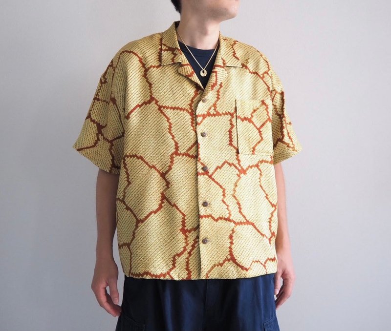 【日本製造】和服升級改造襯衫男女通用超大 L、獨一無二、福利品 - 女襯衫 - 絲．絹 