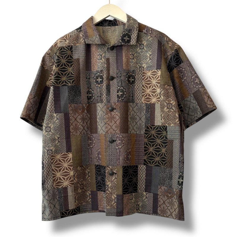 Hawaii Style Shirt Male Size M - 男襯衫/休閒襯衫 - 棉．麻 咖啡色