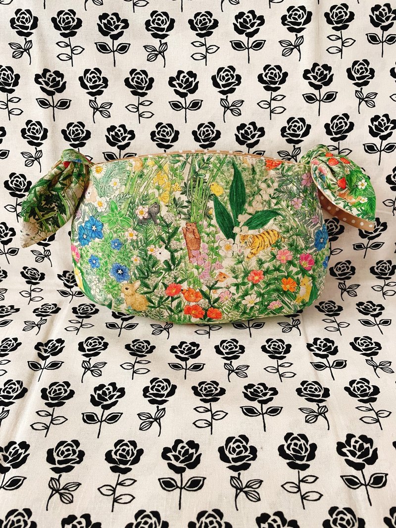Longchamp 漁網包 網袋 專用內袋 - 化妝包/收納袋 - 棉．麻 綠色