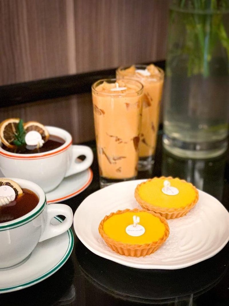 蛋撻蠟燭 Egg Tart Candle | 蜜蠟 Bee Wax | 香港茶餐廳系列 - 香薰蠟燭/燭台 - 蠟 黃色