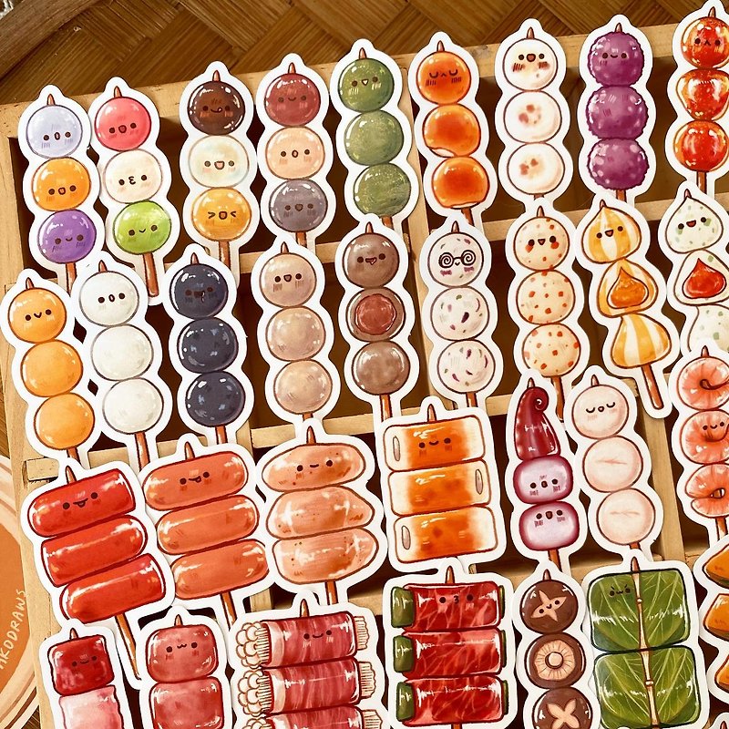 60 Tastes Dango and Skewer Stickers - Stickers - Paper 