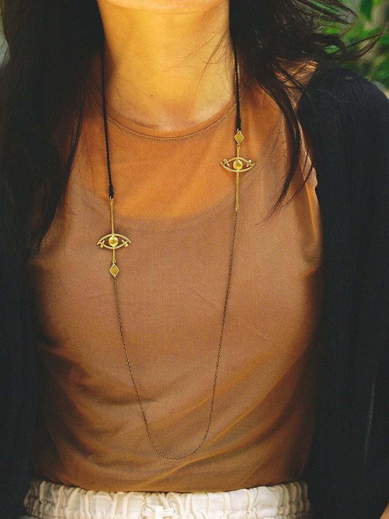 UP SHINE DOWN smiley neclace - Necklaces - Copper & Brass 