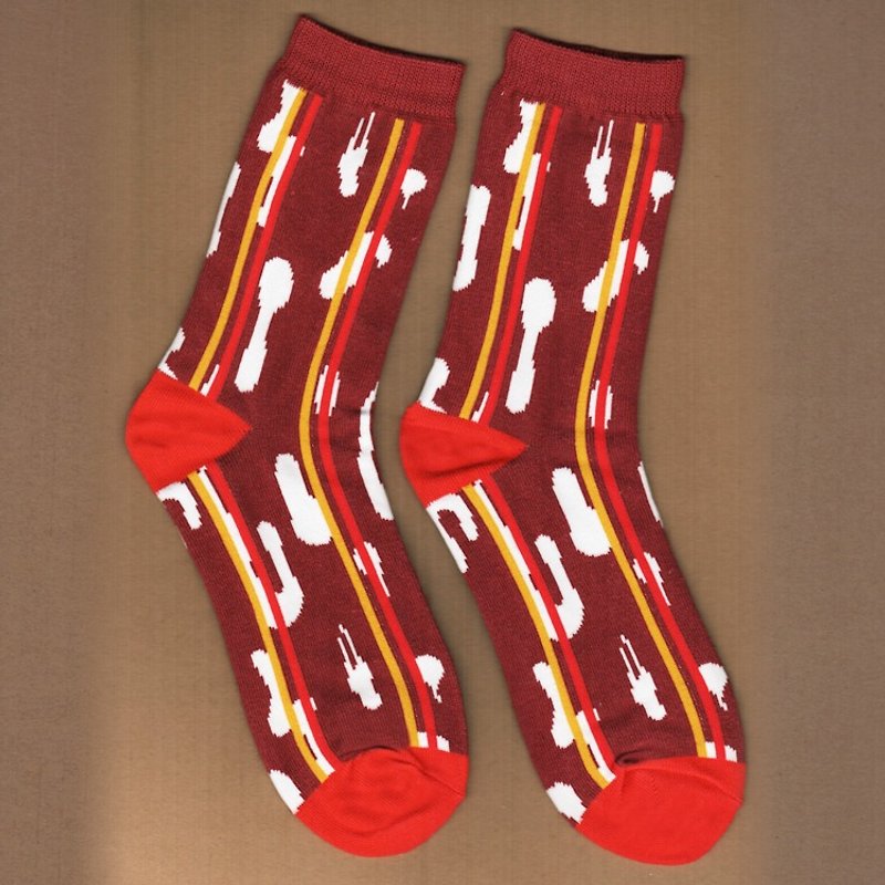 [Series] totem beads - Health stockings - ถุงเท้า - ผ้าฝ้าย/ผ้าลินิน สีแดง