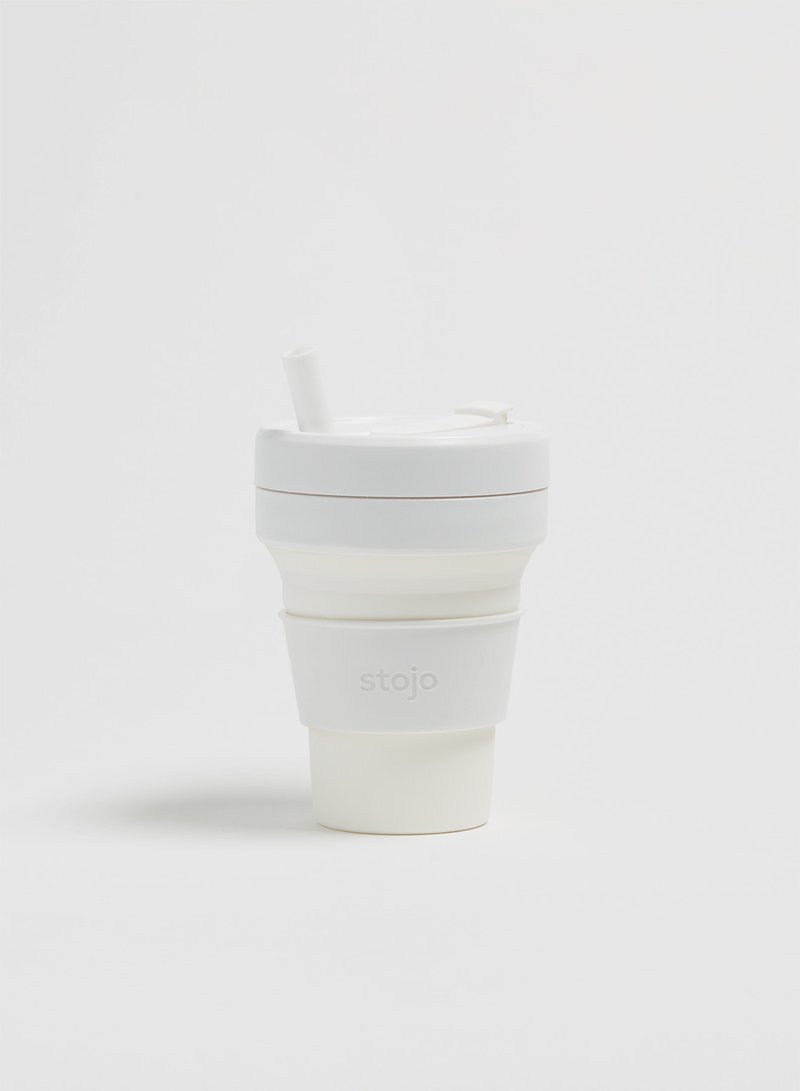 Stojo - 環保高耐熱矽膠摺疊杯16oz-雪白色 - 其他 - 矽膠 白色