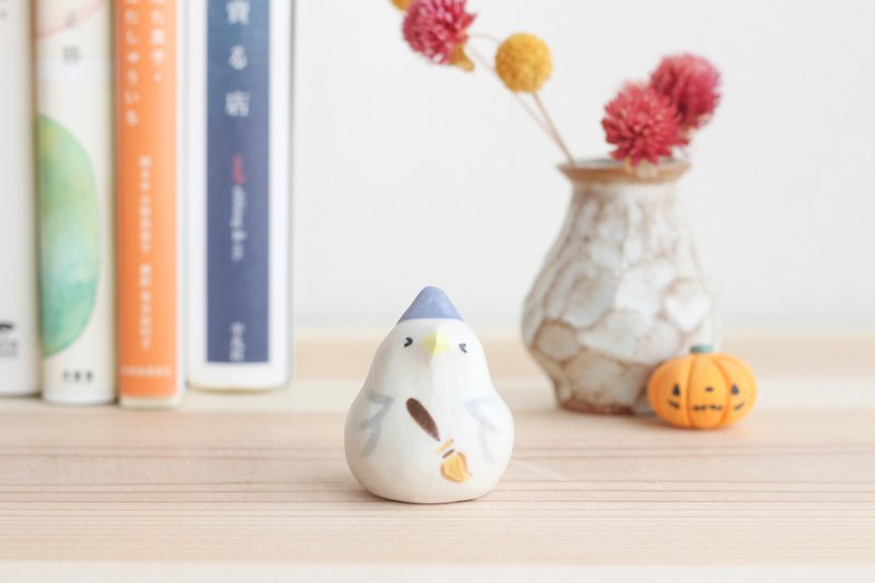ハロウィンバード　箒 #001 - 擺飾/家飾品 - 陶 紫色