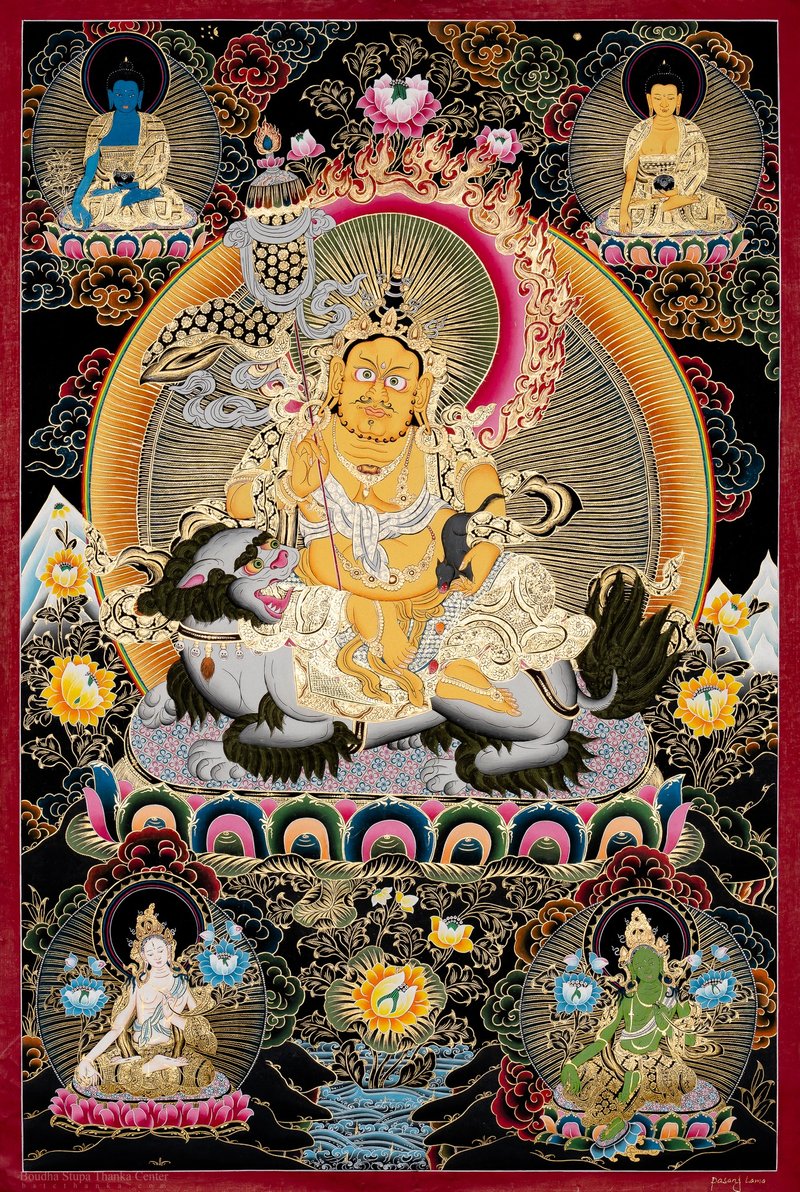 財寶天王唐卡畫 | 財富與繁榮 - 壁貼/牆壁裝飾 - 其他材質 多色
