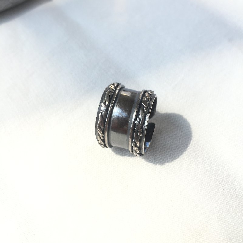 Winding twist wide face ring - General Rings - Sterling Silver 