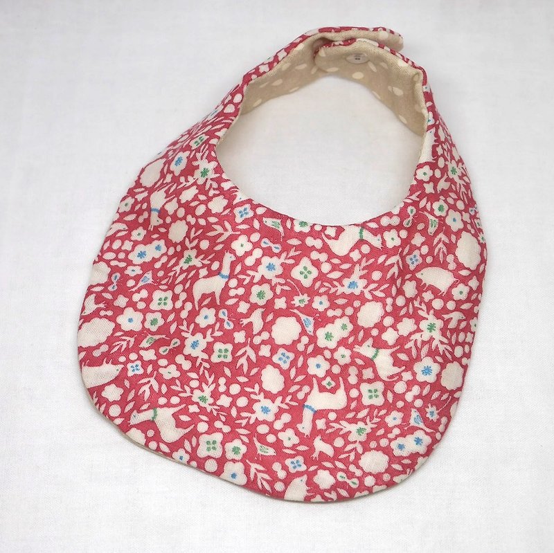 【Last 2】Japanese Handmade 8 layer gauze Baby Bib - ผ้ากันเปื้อน - ผ้าฝ้าย/ผ้าลินิน สึชมพู
