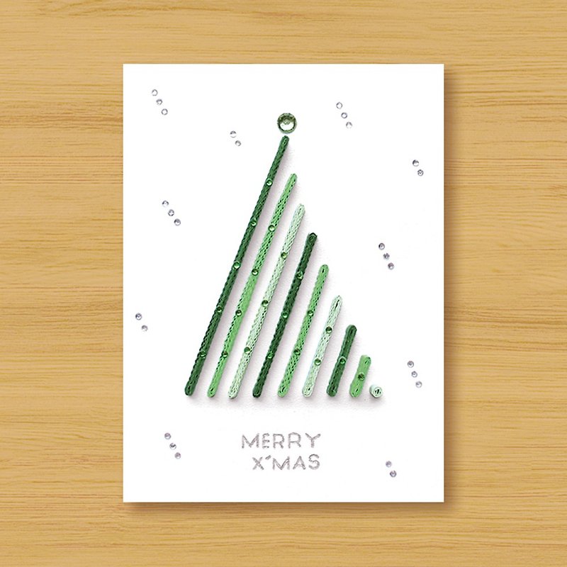 手工捲紙卡片 _ 給您特別的聖誕祝福 MERRY X'MAS_B - 心意卡/卡片 - 紙 綠色