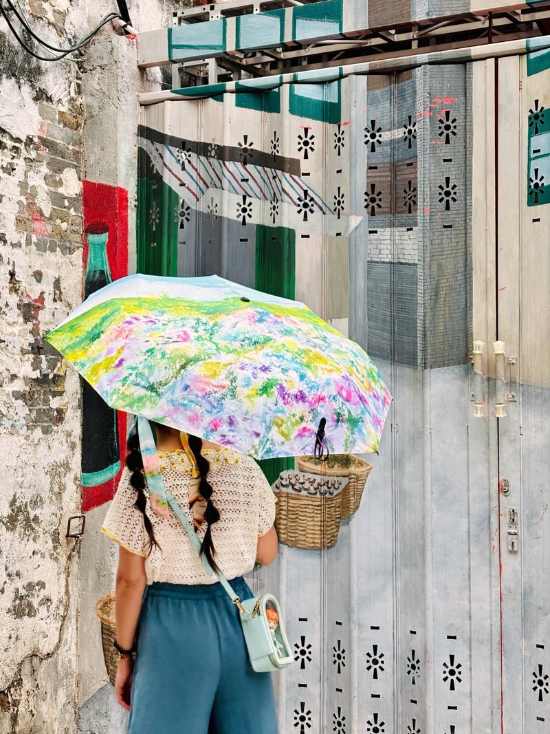 陽明山繡球花 晴雨傘 插畫 折疊傘 雨傘 Mstandforc - 雨傘/雨衣 - 其他金屬 多色