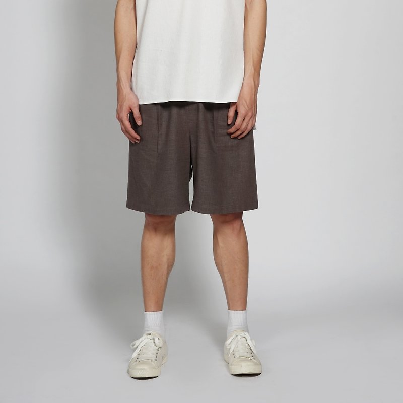 Black and white cut after 17SS pocket zipper casual shorts magpie gray - Men's Pants - Cotton & Hemp Brown