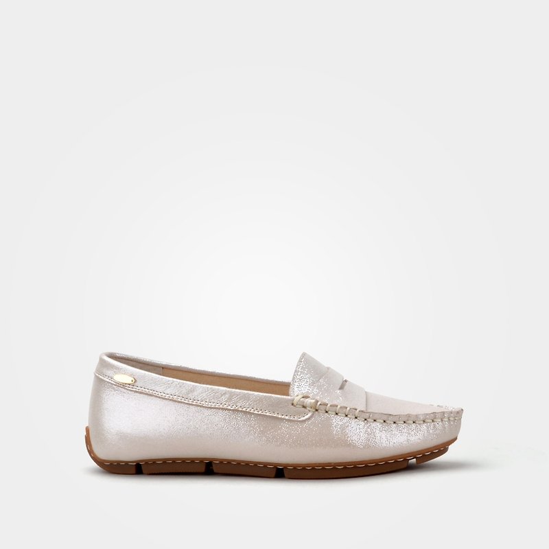 2130 shiny silver moccasin - Women's Casual Shoes - Genuine Leather 