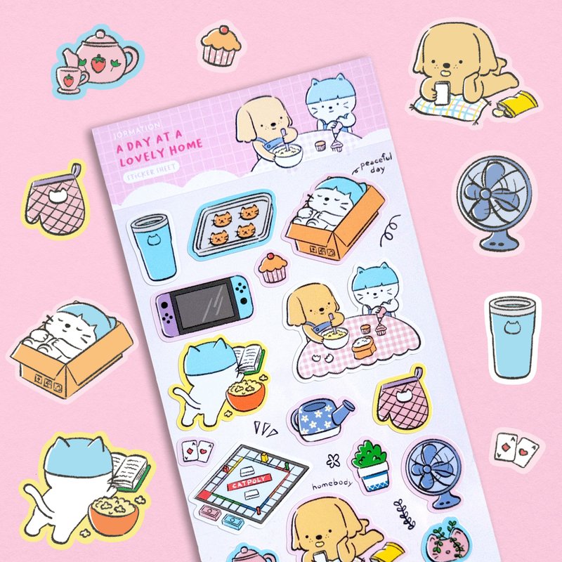 A Day At A Lovely Home Sticker Sheet - 貼紙 - 防水材質 