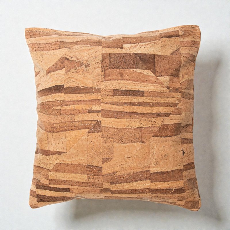 Cork Leather Cushion Cover (Mosaic) - Pillows & Cushions - Eco-Friendly Materials Brown