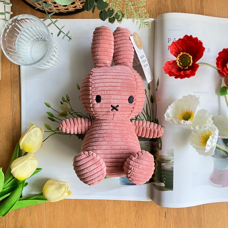 BON TON TOYS 米菲兔ECO燈芯絨填充玩偶-玫瑰粉 23cm - 公仔/玩偶 - 聚酯纖維 粉紅色